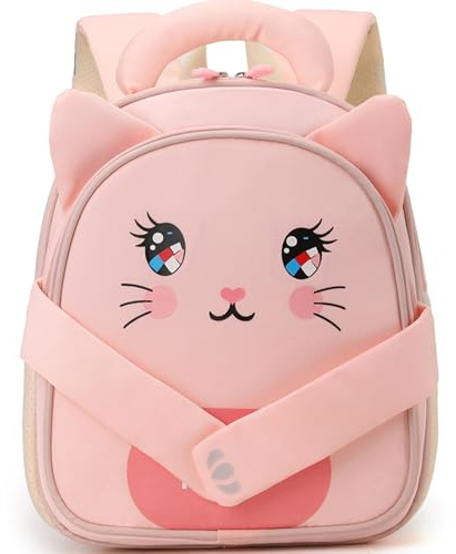 SUNYBLIS Kindergartenrucksack Mädchen mit Brustgurt für Kita 2-6 Jahre, Cat | 11L, 3D Tier Kleinkind Rucksack für Kita und Vorschule, für Mädchen und Jungen, Leichtgewichtig, Geschenk zum Kita-Start