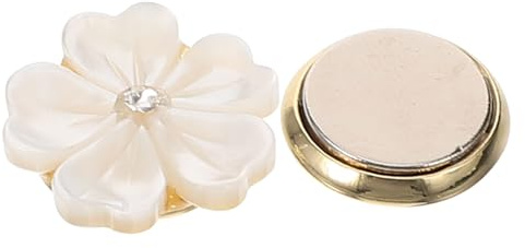 Broche Fleur Magnétique en Coquillage, Petite Épingle Chic pour Femmes | Finition Délicate, Bords Lisses, Légère et Portable, pour Foulards, Vêtements Quotidiens et Fêtes