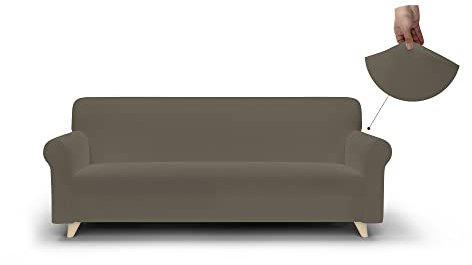 Italian Bed Linen Sofabezug Bielastisch Ausschnitt Stoff mit glatter Struktur, Polyester Modern 170/240 x 90 cm Taupe