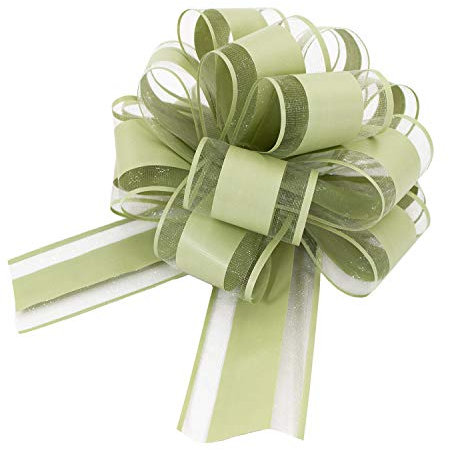 Oblique Unique® Geschenk Schleife mit Geschenkband Matt für Geschenke Tüten Zuckertüten zum Basteln Dekorieren Verzieren - Farbe wählbar (Grün)