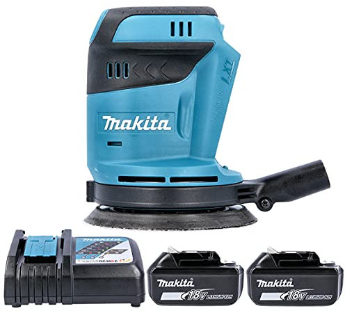 Makita DBO180 18V Li-ion Random Orbit Sander with 2 x 6Ah Batteries & Charger