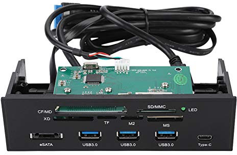 PC Front Panel Internal Card Reader,s Multifunction PC Front Panel Support USB 3.1/3.0 Port SD/MS/XD/M2/MSO,Card Reader Dashboard for 2.25inch Computer Case Front Bay