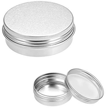 sourcing map 5 Stück 2 oz runde Aluminiumdosen Blechdosen mit Schraubverschluss Metalldeckelbehälter für Kunsthandwerk, Kerzen, 60 ml