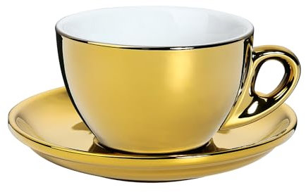 Cilio KP0000215311 ROMA Cappuccinotassen, Porzellan, Gold