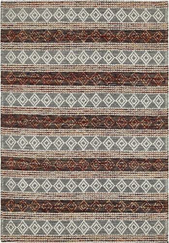 -LUXOR- living Aalborg Wollteppich - Ideal für Wohnzimmer im Boho Style oder als Teppich Esszimmer im Skandinavischen Stil - Creme Multi 130 x 190 cm