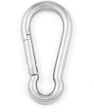 2 Stück Karabinerhaken 70 mm mit geferderten Verschluss Edelstahl V4A AISI 316 rostfrei salzwasserbeständig Karabiner Haken von Sotech