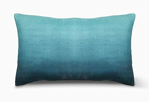 FAB HAB Indoor/Outdoor Kissen - Lendenkissen - recyceltes Polyester – beidseitig Bedruckt, fleckenresistent, maschinenwaschbar - Ombre - Terrasse, Wohnzimmer – Big Sur Petrol (35 x 60)