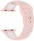 EWENYS Sportarmband aus Doppelten Stifte kompatibel mit Apple Watch Series 9 8 7 45mm Ultra 49mm, Series 6 5 4 SE 44mm, Series 3 2 1 42mm Silikon Nike Sport Uhr Armband(Rosa Weiß)