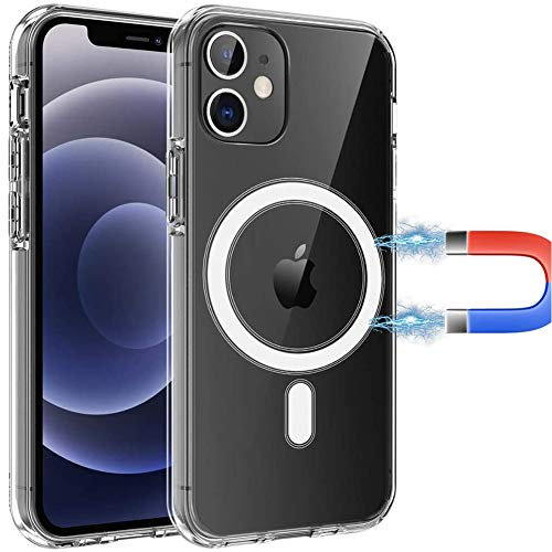 Hikissny Magnetische Silikonhülle Hülle Kompatibel mit iPhone 11 Pro Max Magsafe Ladegerät Silikon Handyhülle, Dünn PC Zurück TPU Anti Gelb Stoßfest Crystal Clear Case für iPhone 11 Pro Max