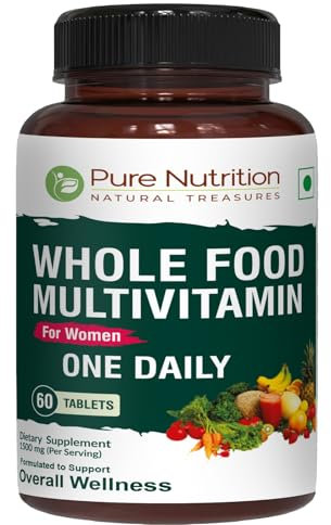 Pure Nutrition Whole Food Multivitamin for Women | 60 Tabs | One-A-Day | 100% RDA | 24 Natural Vitamins and Minerals | All Natural Plant Based Women's Multivitamin | 2 Months Supply