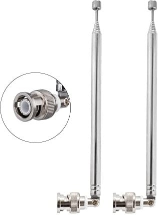 Vecys BNC männlich Stecker Teleskop Antenne 7 Abschnitte VHF UHF 685mm Teleskop-BNC-Steckerantenne für CB-Radio Polizeiscanner Amateurfunk Funk-Mobilscanner Drahtloses Mikrofon (2 STK.)