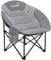 Skandika Moonchair Sirkka | Bequemer Campingstuhl, gepolstert, klappbar, Kühlfach, Getränkehalter, Tragegriff und Tragetasche, Anti-Rutsch-Füße, max. 150 kg | Camping Sessel, Mondsessel (grau)