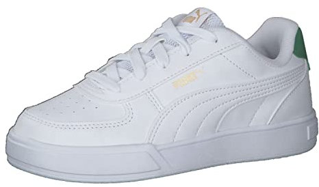 PUMA Caven PS Sneaker, White White-Amazon Green Team Gold, 32 EU