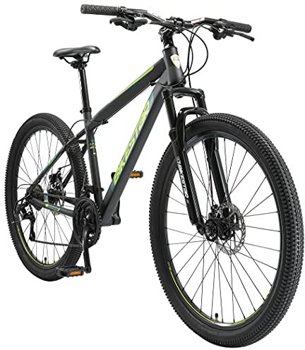 BIKESTAR Hardtail Mountainbike Shimano 21 Gang Schaltung, Scheibenbremse 27.5 Zoll Reifen | 17 Zoll Rahmen MTB | Schwarz