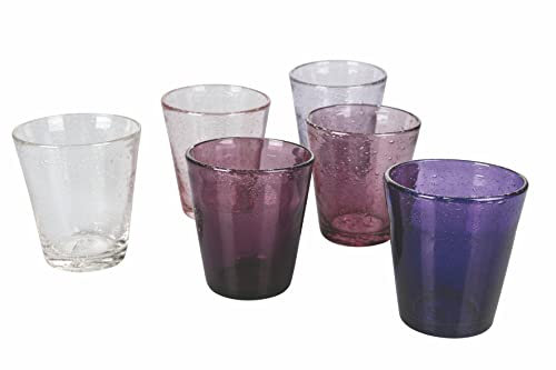 Villa d'Este Home Tivoli Cancun Set aus 6 Wassergläsern aus mundgeblasenem Glas, 330 ml