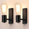 Lightess 2PCS Wandleuchte Schwarz Innen Wandbeleuchtung Schwenkbar E27 Wandlampe Wandstrahler Wandspot Rustikal Industrie Lampe Vintage Retro für Wohnzimmer Schlafzimmer Esszimmer Kinderzimmer