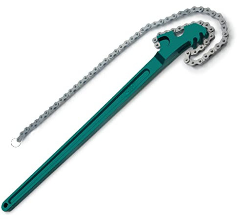 AUPREX Chiave a catena da 61 cm, chiave per filtro dell'olio a catena resistente, regolabile con manico lungo, adatta a un diametro massimo di 30 cm, per l'installazione di tubi e riparazione auto