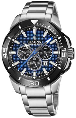 Festina Herren Analog Quarz Uhr mit Edelstahl Armband F20641/2