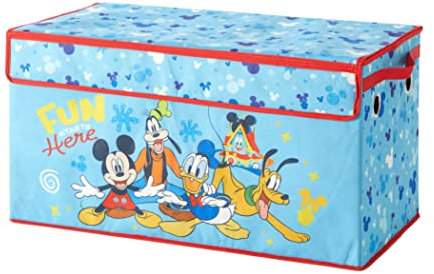 Idea Nuova Disney Mickey Mouse Faltbare Kinderspielzeug-Aufbewahrungsbox, strapazierfähig, mit weichem Deckel, 72,4 x 36,8 x 40,6 cm