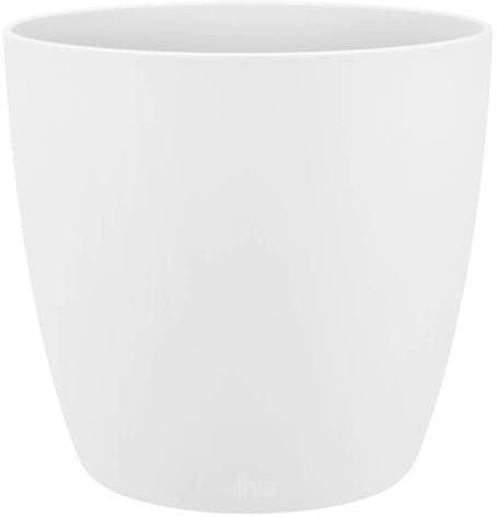 YouGarden Elho White Plastic Houseplant Pot Cover 16cm Indoor Plant Pots for Houseplants Home and Office Plastic Plant Pots