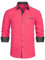 Enlision Chemises Hommes Manches Longues Chemise Casual Shirt Slim Fit Habillées Chemises Rose Fushia XXL