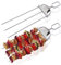 Pinchos de acero inoxidable para barbacoa, pinchos de kebab 3 en 1, pinchos planos de metal para kebab con deslizador para barbacoa, fiesta, parrilla, carne y verduras, con bolsa de almacenamiento