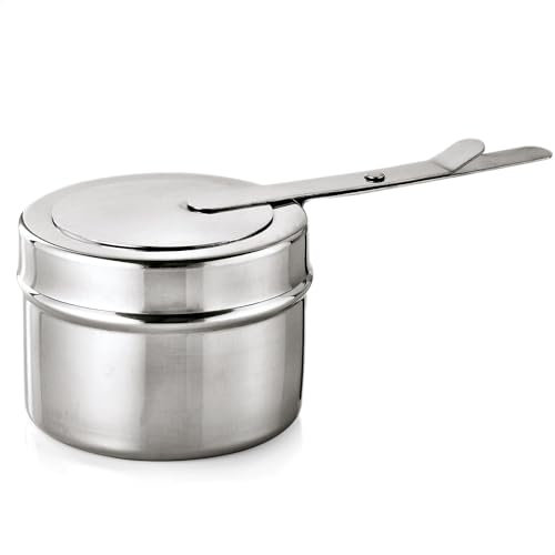Kerafactum 1 Stück Brennpastenbehälter Brennbehälter aus Edelstahl Brenndose für Brennpaste Halterung Behälter für Brenn Paste beim Fondue Speisewärmer oder Chafing Dish Zubehör 2 teilig