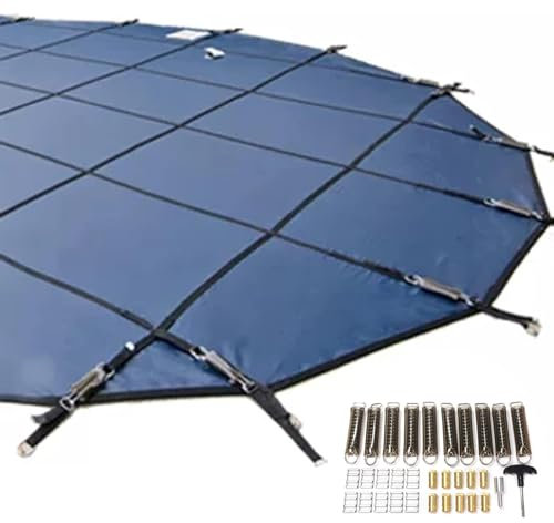 Bâche Piscine Grand Rond Couverture De Piscine D’hiver Pour Piscines Creusées, Maille Bleue Lourds Extérieur Couverture De Sécurité Piscine, 1 2 3 4 5 6 7 M ( Color : Blue , Size : 11ft/3.3m Diameter