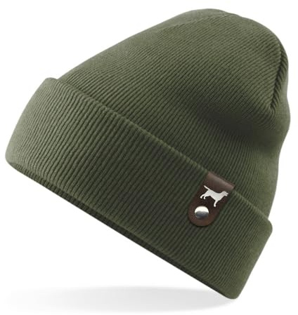 siviwonder Labrador Labby Mütze Patch Leder Gassi Beanie Strickmütze Warm Herren Damen Retriever Lab