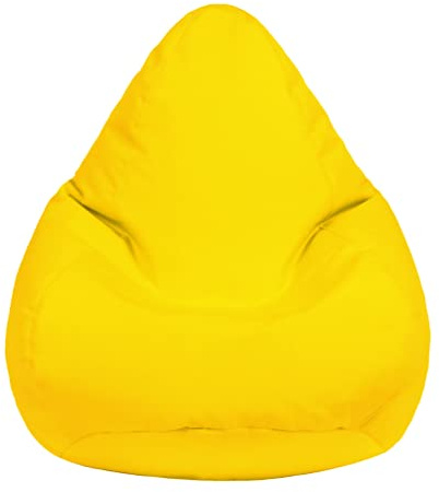 Loft 25 Kinder & Erwachsene Sitzsack | Wasserfester Indoor & Outdoor Bean Bag mit Füllung | Waschbarer Polyester Bean Bag Chair sitzsäcke für Gaming – In der EU gefertigt (Gelb, Sitzsack)