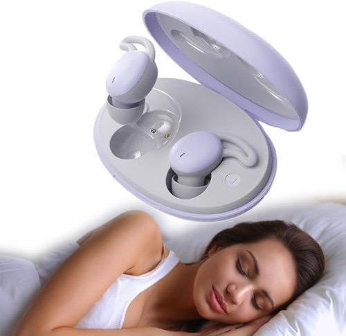 Xmenha Purple Wireless Small Sleep Earbuds For Side Sleepers Smallest Tiny Invisible Earbuds Noise Cancelling Earphones For Sleep Bluetooth Hidden Invisible Sleeping Ear Buds For Small Ear Canals