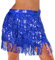 Monbessi Glitzer Rock Damen Pailletten Rock Stilvoll GlitzerRock Karneval FransenRock (Dunkelblau)