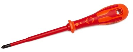 C.K Dextro VDE Slim Modulo Electrical Screwdriver SL/PH1 x 100mm, Plusminus Thin, Electricians Insulated Terminal MCB Screwdrivers, Precision Grip Tip, Fuse Board Screw Driver, Hand Tools T49246-1