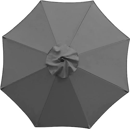 Sonnenschirm Ersatzbezug 3m 6/8 Streben, UV-Schutz Ampelschirm Bezug, Wasserdicht Schirmbezug Sonnenschirm Ersatzteile für Balkon, Garten, Pool und Strand,Grey-8 Streben