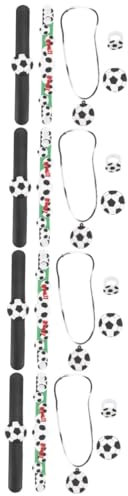 Abaodam 4sätze Fußball Handgelenkset Teiliges Mit Slap Armband Fußball Halskette Kreativem Brosche Für Junge Mädchen Und Partys