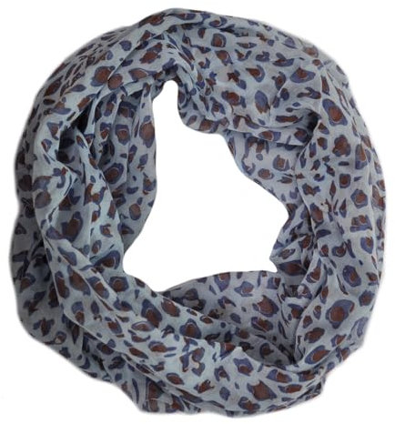 Generisch Loop Schal Halstuch Schals Rundschal Schlauchschal Loopschal Tücher Damenschal Leo Leopard Muster Damen (A Leo Hellbalu)