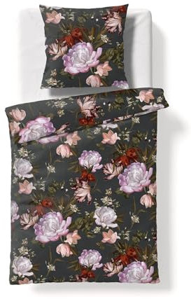 fleuresse Mako-Satin Bettwäsche Bed Art S Birmingham rot 1 Bettbezug 155 x 220 cm + 1 Kissenbezug 80 x 80 cm