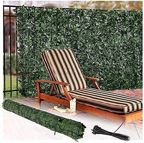 Künstliche Efeu-Hecke, Sichtschutzmatte, Gartenzaunrolle, extra groß, 2 x 3 m, für den Außenbereich, für Privatsphäre und Dekoration