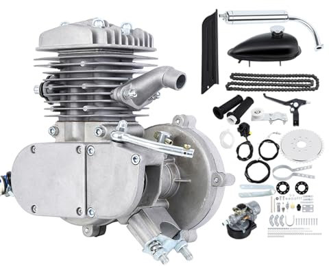 H-YEEU 2 Temps kit moteur vélo 50cc Gaz Moteur Kit de Conversion de Vélo Argent