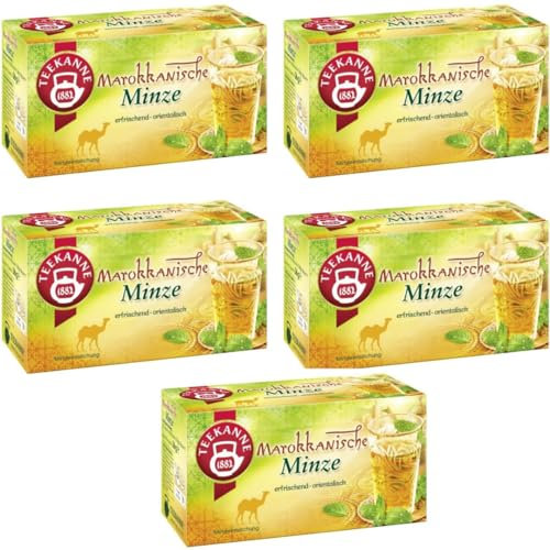 Teekanne Marokkanische Minze Tee 20 x 3.6 gramm x 5 er Pack mit Pufai