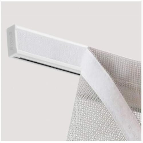 Byour3 - Barra con strappo Accorciabile + Supporti + Peso piattina - Bastone per Tenda a Pannello per Vetro Tendine Porta Finestra infisso Binario riloga Alluminio Tende Pacchetto (Bianco RAL, 50cm)