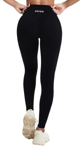 omea sports Sport Leggings Luxe für Damen, High-Waist, Seamless, Blickdicht (DE/NL/SE/PL, Alphanumerisch, M, Regular, Regular, Black)