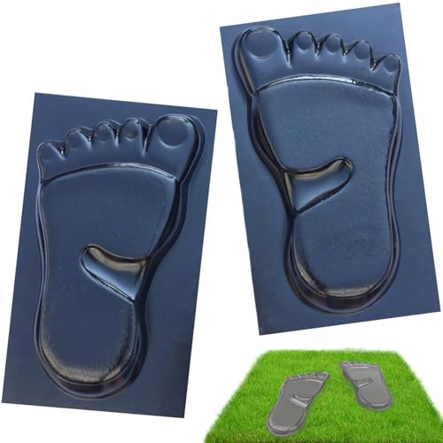 MOUNTTU Trittsteinformen für Beton und Zement, 45,7 x 27,9 cm Füße, Statue, Betonform, einfach zu verwendende DIY-Trittsteinform für Gartenwege und Wege, Zementform, Trittsteinform, Betonform, Beton