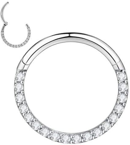 Medinah 16G Titanium Nasenpiercing Septum Piercing – Universal Scharniersegment für Septum, Nase, Lippe, Ohr – Gauge 1.2mm –nostril Piercing in Gold, Silber & Rosegold (Silber, 1,2mm | 12mm)