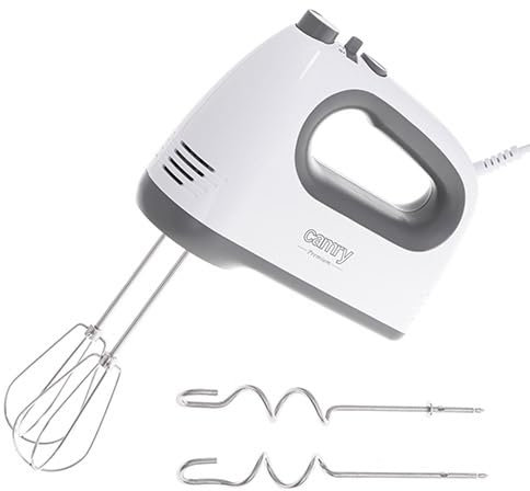 ADLER Camry Handmixer 550W Maximalleistung, 5 Geschwindigkeiten, Turbo-Funktion, Rührhaken aus Edelstahl, Weib