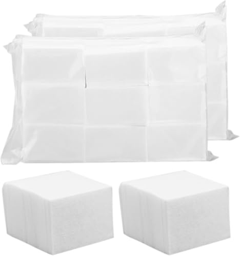 1000 Pièces Carré Lingettes à Ongles Avec 1 Flacon Distributeur Transparent De 3 ml, Ongles Vernis Tampon, Cellulose en Coton, Non Pelucheux Ongles Gel Vernis Dissolvant Lingettes, Nail Art Wipes