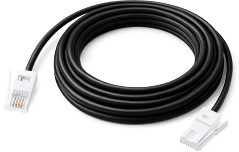 Uvital Cavo telefonico BT da 3 metri per casa e ufficio, maschio a maschio 6P4C, cavo telefonico, nero