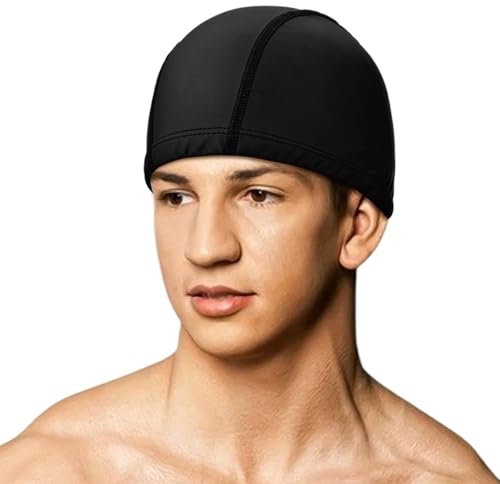 Cuffia da nuoto in tessuto in silicone impermeabile strato traspirante cuffia da nuoto mantiene i capelli asciutti con alta elasticità, leggera e confortevole per piscina, spiaggia, nuoto, attività