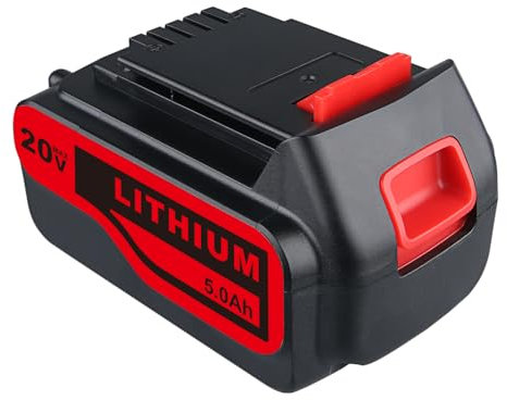 18 V 5000 mAh per batteria di ricambio Black & Decker, compatibile con Black + Decker Batteria 18 V XR agli ioni di litio 5,0 Ah LB20 LBX4020 LB2X4020 LBXR20 LBXR20 LBXR20-OPE e più h