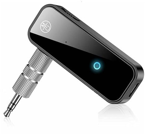 3.5mm Wireless Adapter, Car Audio Receiver, Aux Adapter, 5.0 Version with Battery for Headphones, Music Streaming Use, 2.32x0.87x0.47 inches Black 1 Piece